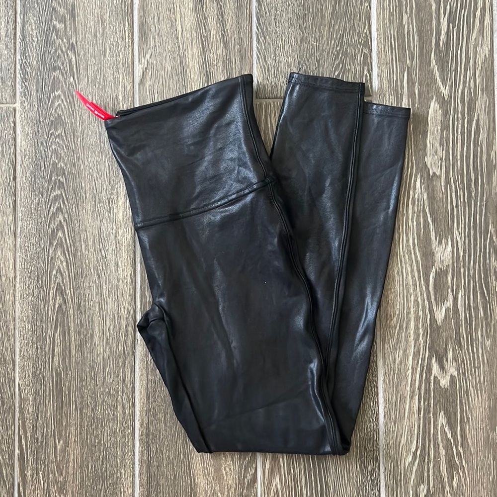 Spanx Faux Leather Leggings XL Black